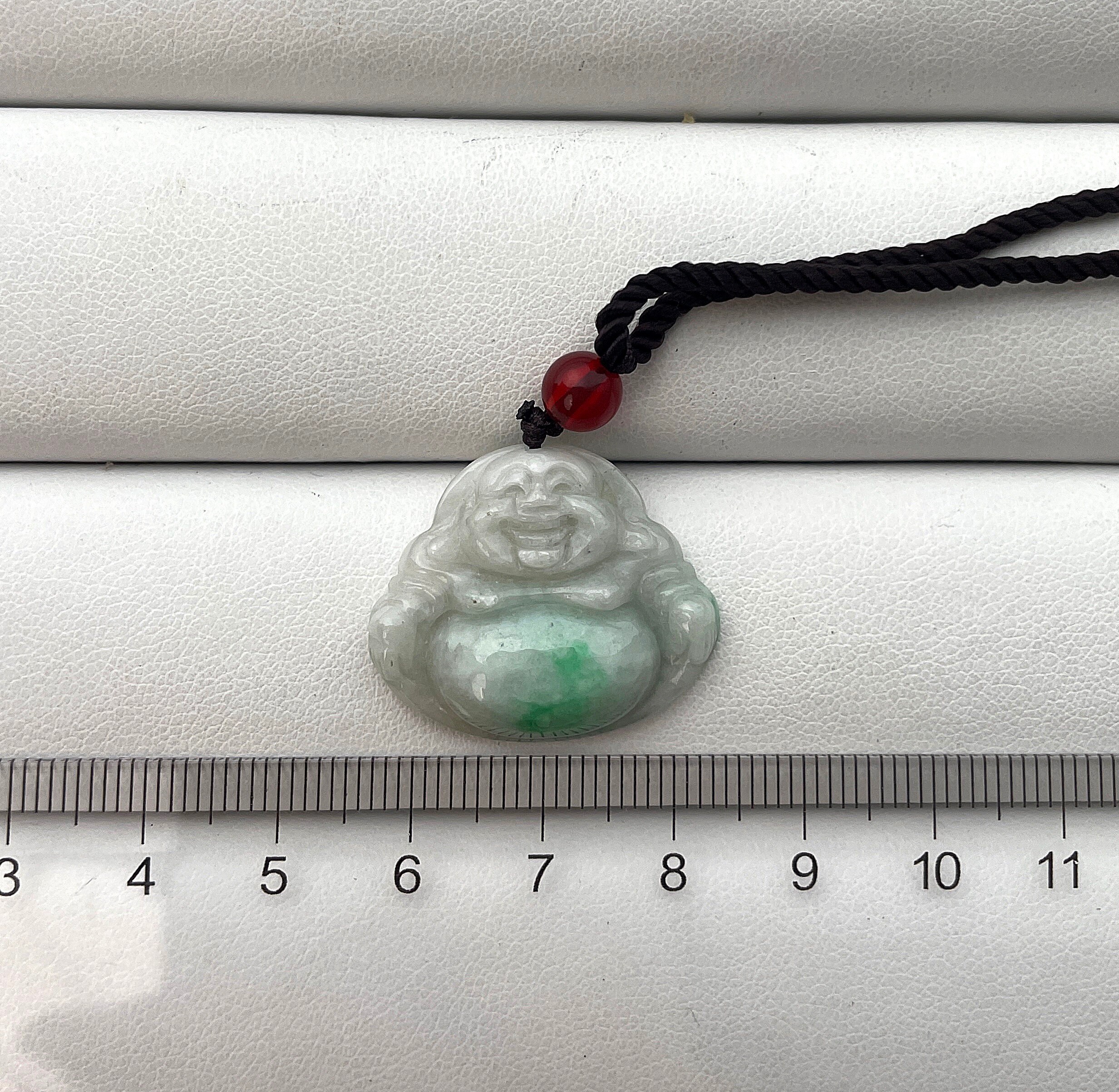 本物の翡翠、本物の翡翠、笑う仏陀のペンダントネックレス - Etsy 日本