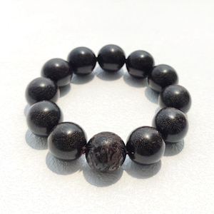 Wood Bracelet Authentic Black Sandalwood Large Natural Wood Beaded Bracelet for Men