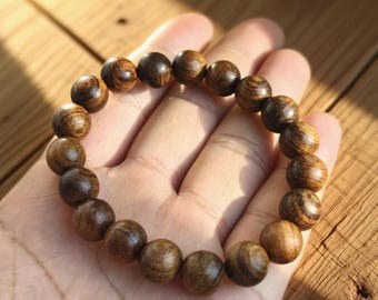 Men&#39;s Rosewood Bead Bracelet: Handmade Boho Yoga Jewelry