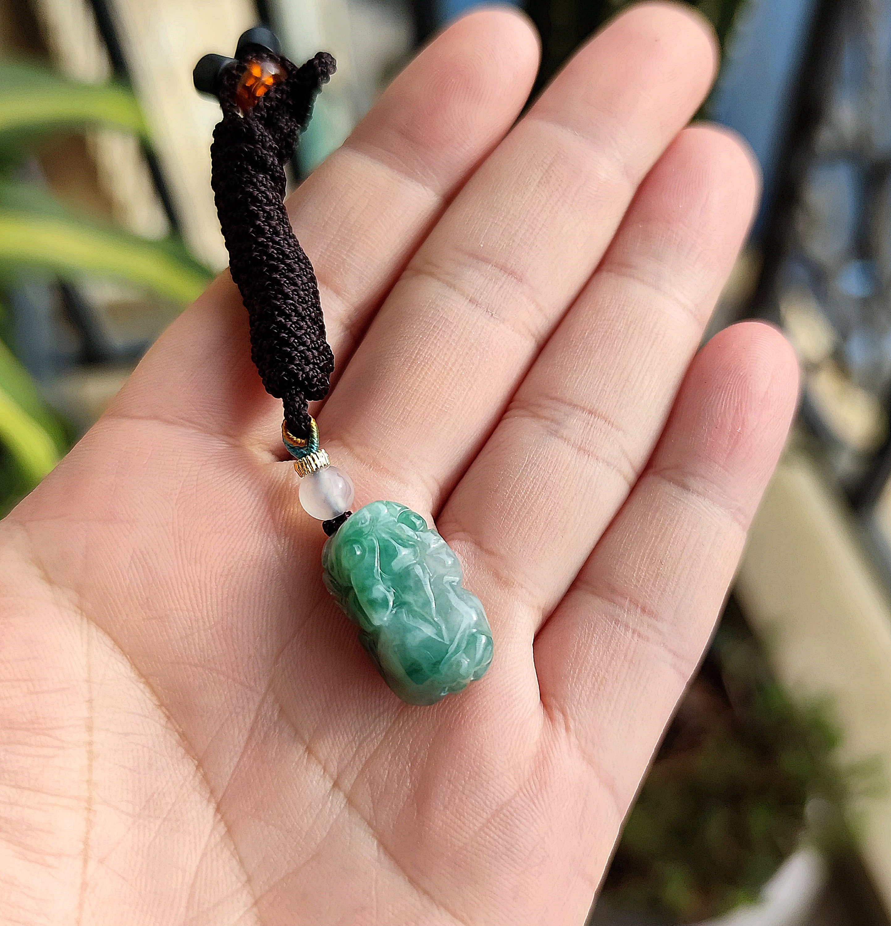 Collier Sautoir Vintage Carlo Zini Italy - Pierres Vertes (jade/jadéite) En Formes D'animaux - Occasion - Style Années 80