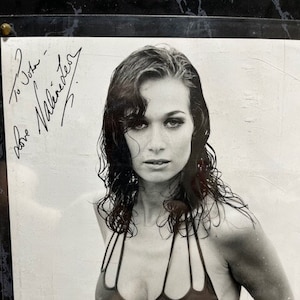 JB32 - James Bond Girl Valerie Leon Autographed Photo from two 007 films The Spy Who Loved Me and Never Say Never Again with COA