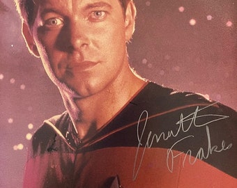 Actor de Star Trek Jonathan Frakes - Will Riker de The Next Generation Foto autografiada con COA.