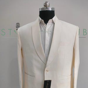 Men&#39;s Tuxedo Ivory White 2 Piece Suit Slim Fit Shawl Lapel Premium Suit Prom Suit Wedding Suit Classic Suits For Men.
