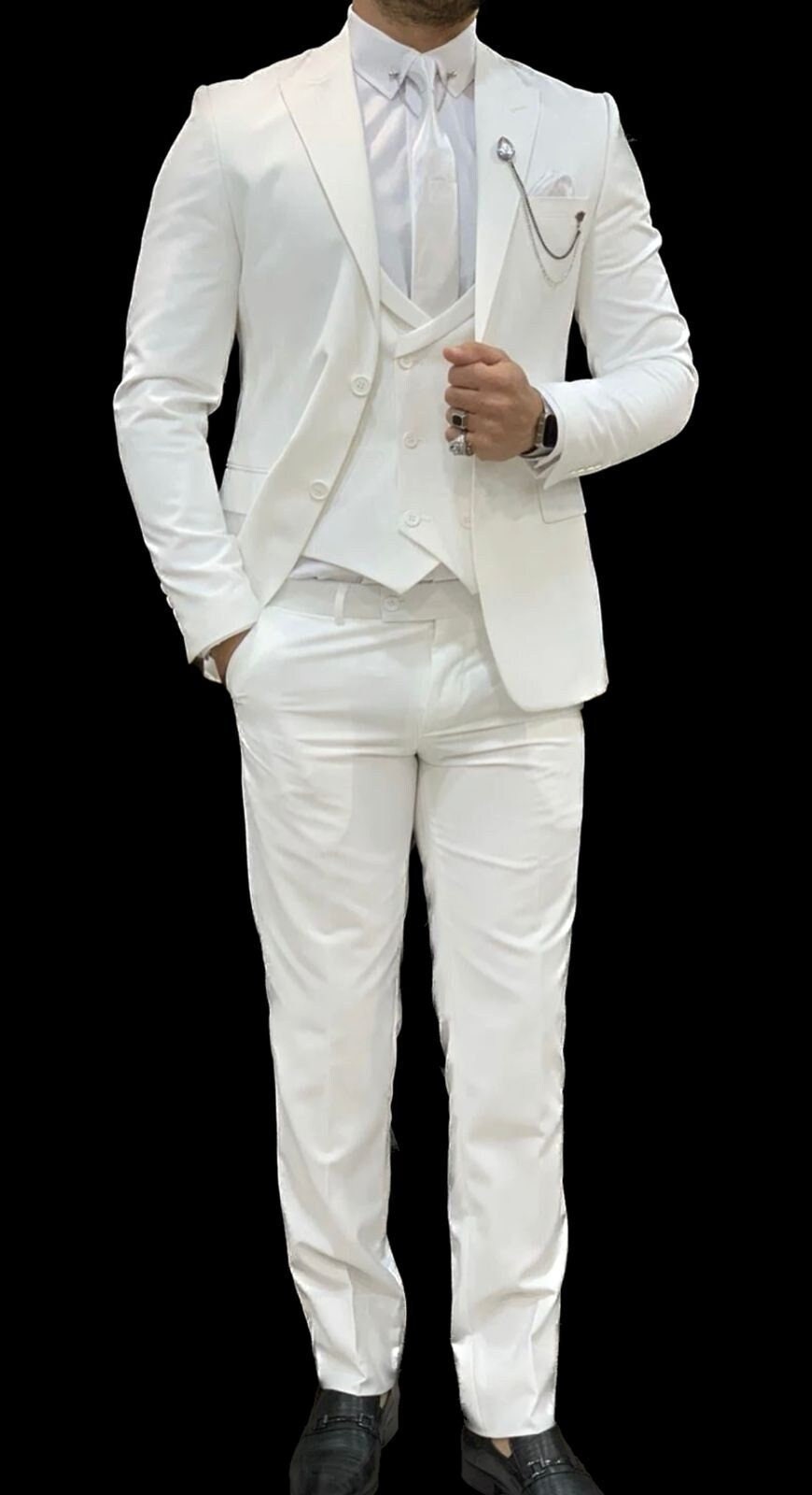 White Formal Pantsuit for Women, White Formal Pants Suit Set for Women,  Courthouse Wedding Suit for Bride, Bridal Pantsuit Set 