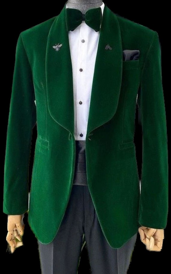 Forest green velvet best sale suit
