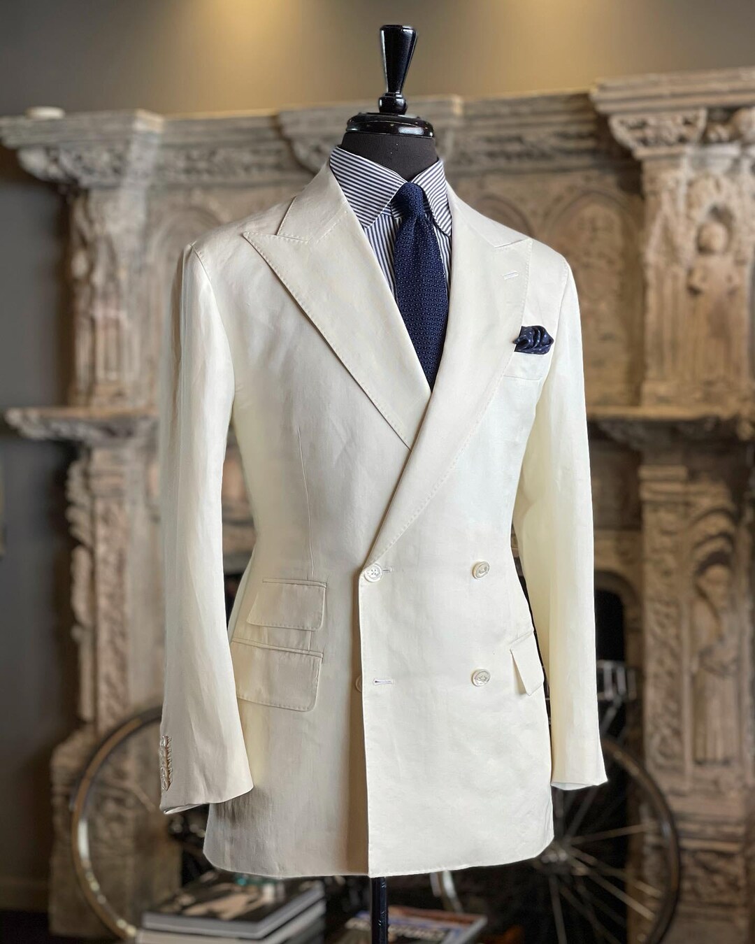 Men's Linen Blazer - White