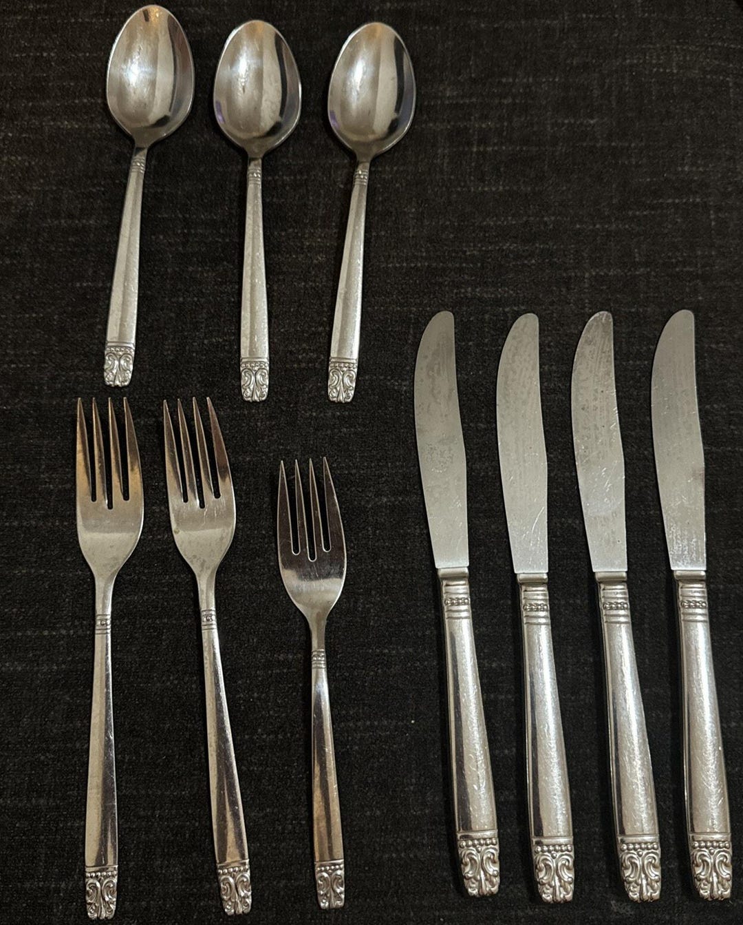 Oneida Wm A Rogers Aztec Encore Stainless Flatware Set 10 Pieces - Etsy