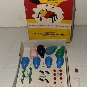 Vintage 1949 The Game Of Cootie By W. H. Schaper In Box Almost Complete