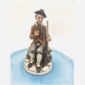 カポディモンテ 時計職人のヴィンテージ陶器彫刻 イタリア 1950 年代