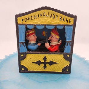 Vintage Punch and Judy Cast Iron Bank