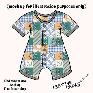 Nautisches Patchwork nahtloses Muster, Segeln-Digital-Wiederholungsmuster für den persönlichen und kommerziellen Gebrauch Bild 5