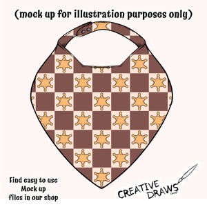 Sheriff Star Checker Seamless Pattern, Western Digital Repeat Pattern ...
