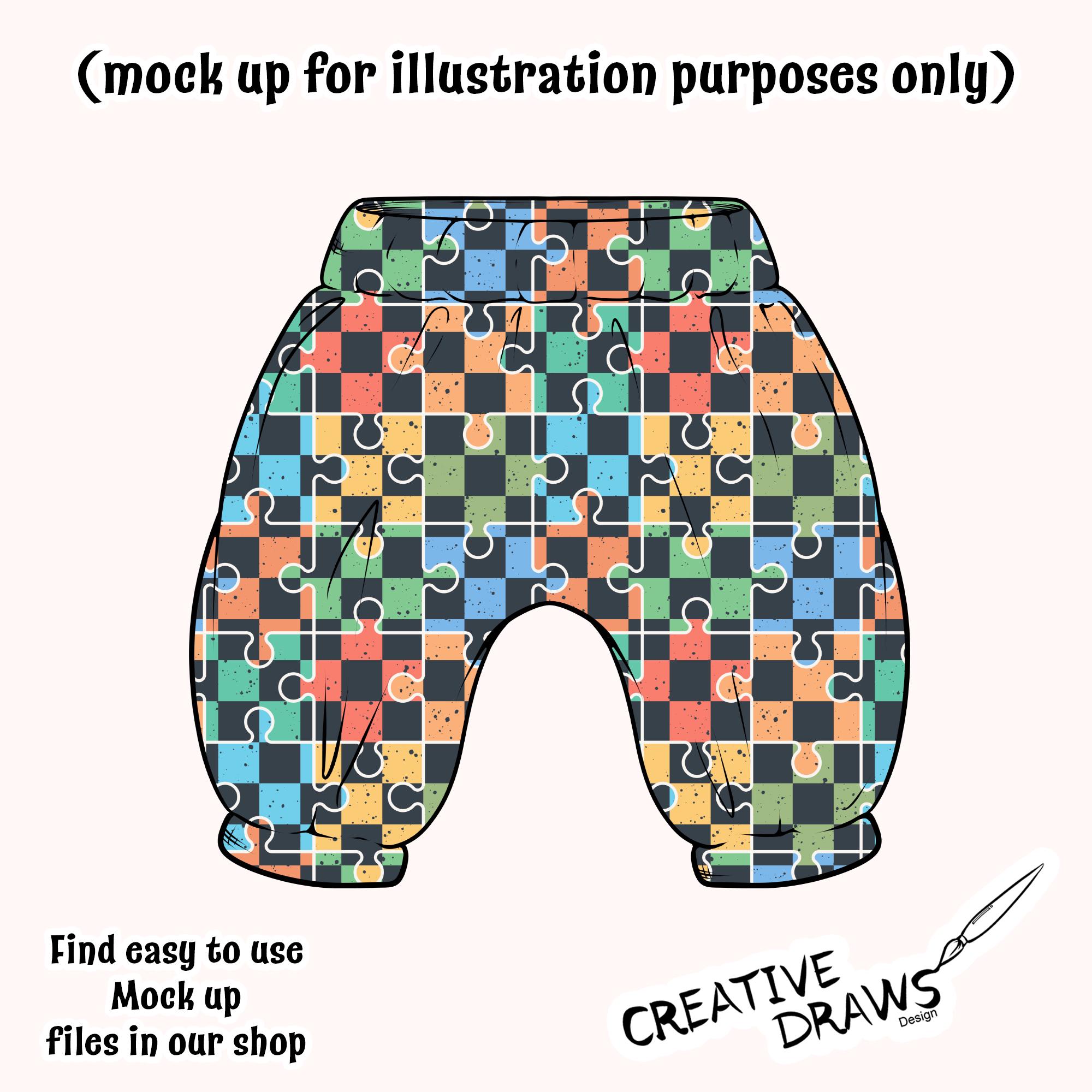 Checker Puzzle Seamless Pattern, Digital Repeat Pattern for Personal ...