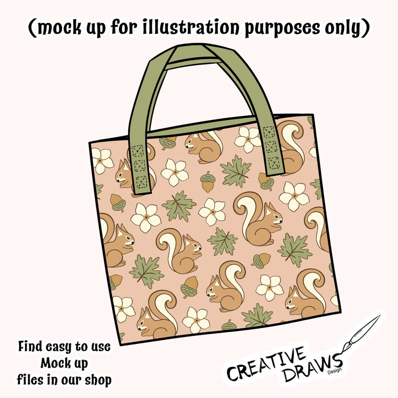 Squirrel Autumn Seamless Pattern, Fall Repeat Digital Paper - Etsy UK