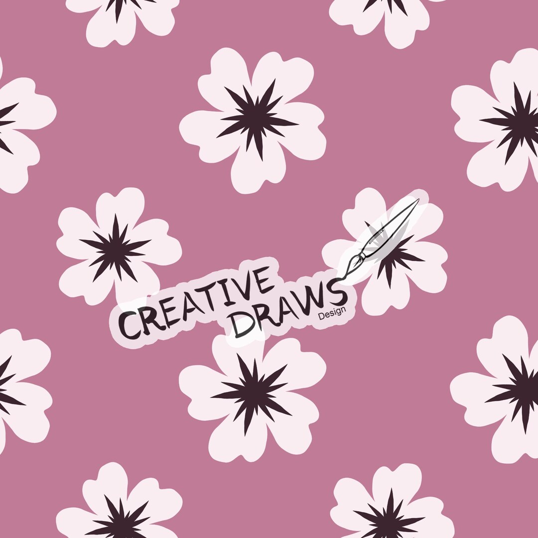Dusty Pink Floral Seamless Pattern, Flower Repeat Digital Paper - Etsy