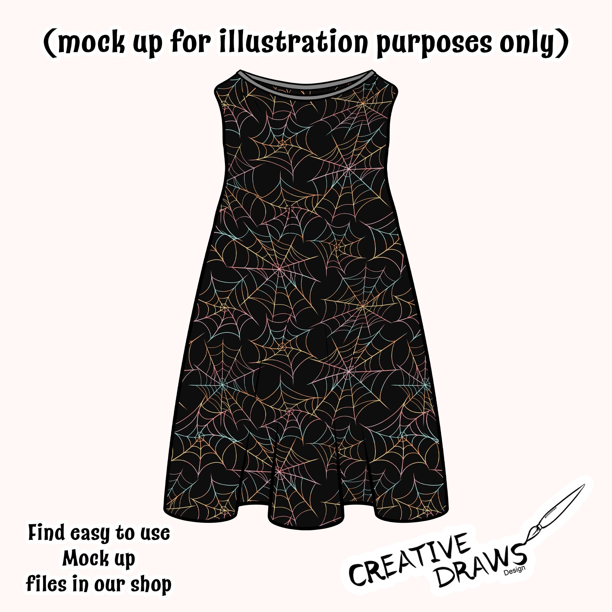 Pastel Rainbow Spiderweb Seamless Pattern, Halloween Repeat Digital ...