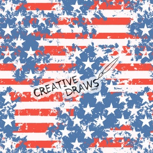 Fourth of July Seamless Pattern, Distressed Flag Repeat Digital Paper Pattern for Personal and Commercial use