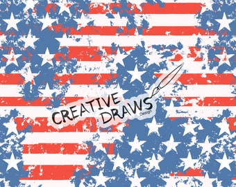 Fourth of July Seamless Pattern, Distressed Flag Seamless File Digital Download