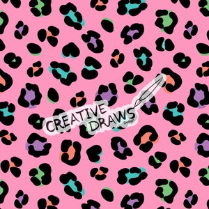 Pink Leopard Print Seamless Pattern, Digital Repeat Pattern for Personal and Commercial use