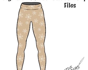Yoga Pants Mock Up, Leggings Digital Mockup Overlay PNG File Digital