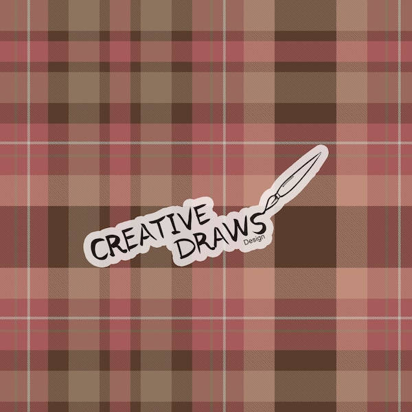 Brown Pink and Beige Plaid Seamless Pattern, Digital Repeat Pattern for Personal and Commercial use