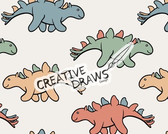 Dinosaur Seamless Pattern, Seamless File Digital Download