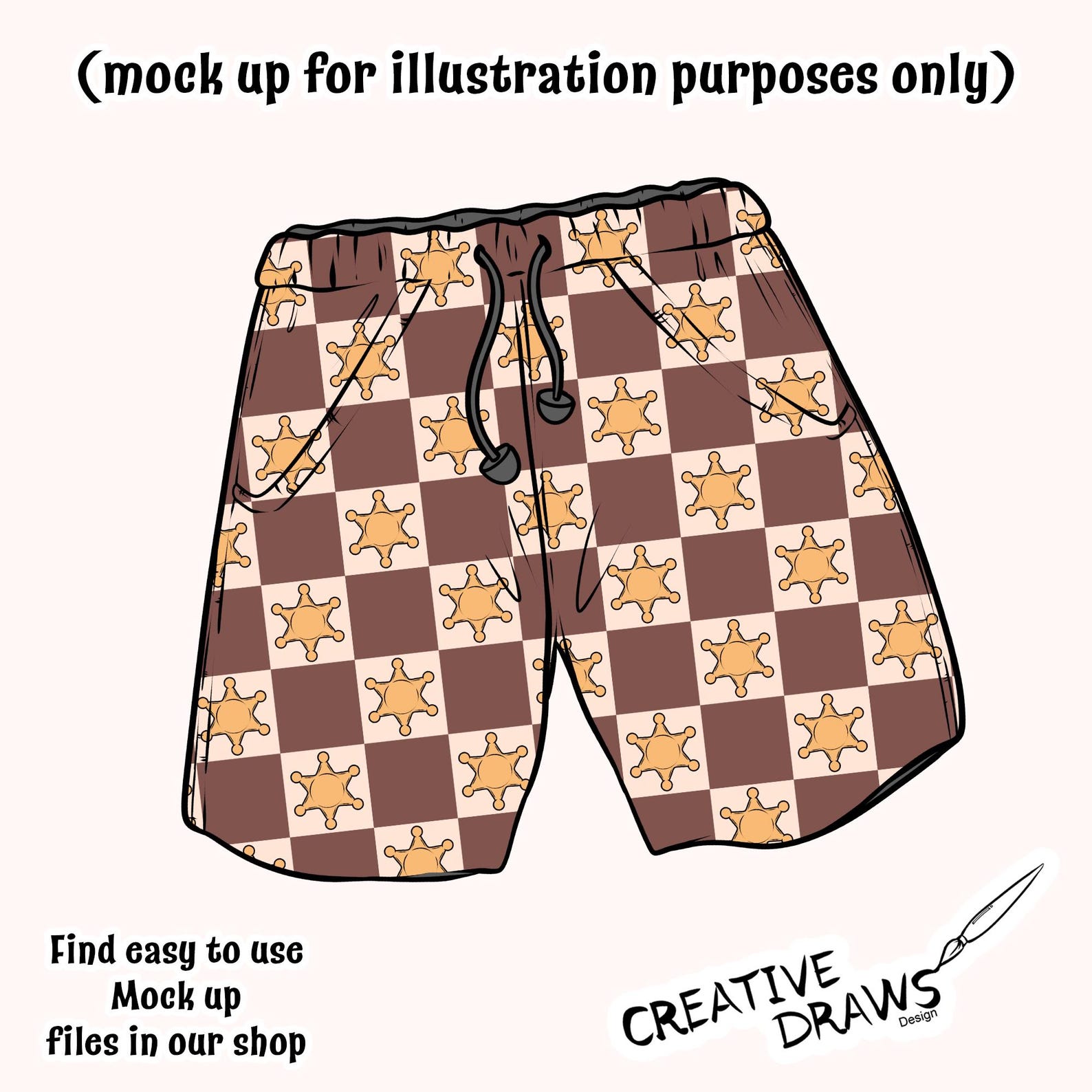 Sheriff Star Checker Seamless Pattern, Western Digital Repeat Pattern ...