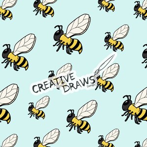 Bee Seamless Pattern, Repeat Digital Paper Pattern for Personal and Commercial use