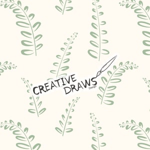 Minimalist Leaves Seamless Pattern, Digital Repeat Pattern for Personal and Commercial use