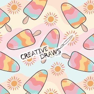 Retro Popsicle nahtlose Muster, nahtlose Datei digitaler Download