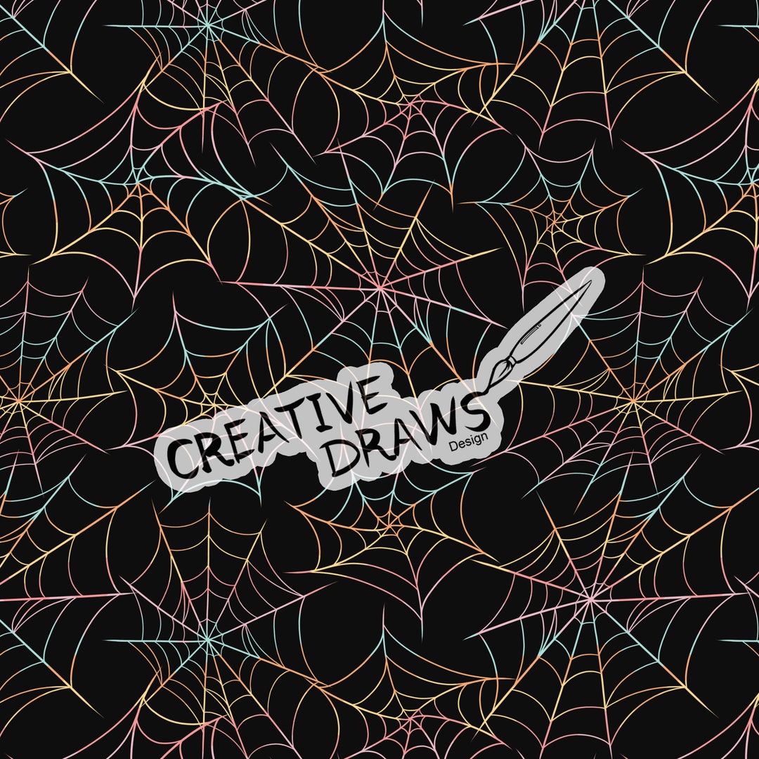 Pastel Rainbow Spiderweb Seamless Pattern, Halloween Repeat Digital ...