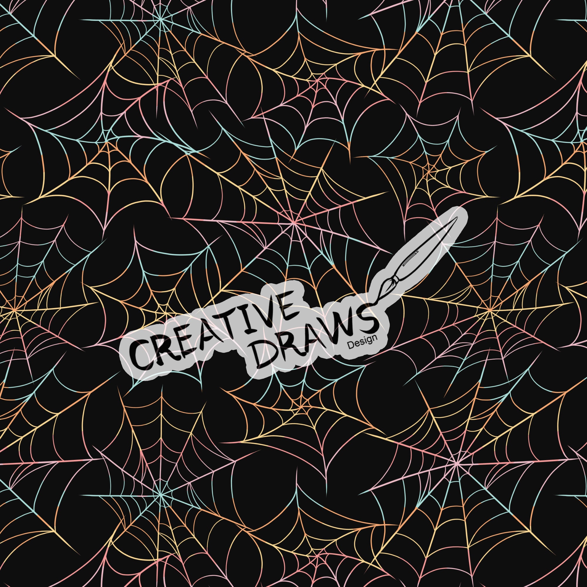 Pastel Rainbow Spiderweb Seamless Pattern, Halloween Repeat Digital ...