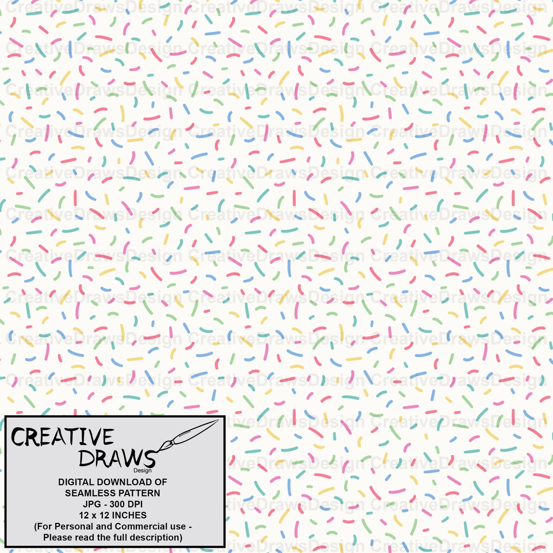 Rainbow Sprinkles Seamless Pattern Digital Repeat Pattern for - Etsy