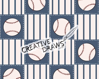 Honkbalstreep patchwork naadloos patroon, digitaal herhalingspatroon voor persoonlijk en commercieel gebruik