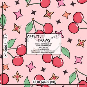 Retro Kirsche Patchwork Nahtlose Muster Pack, Groovy Wiederholung Digitales Papier Bild 9