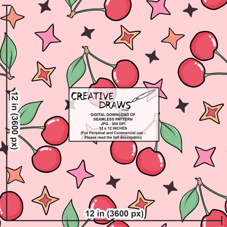 Retro Kirsche Patchwork Nahtlose Muster Pack, Groovy Wiederholung Digitales Papier Bild 9