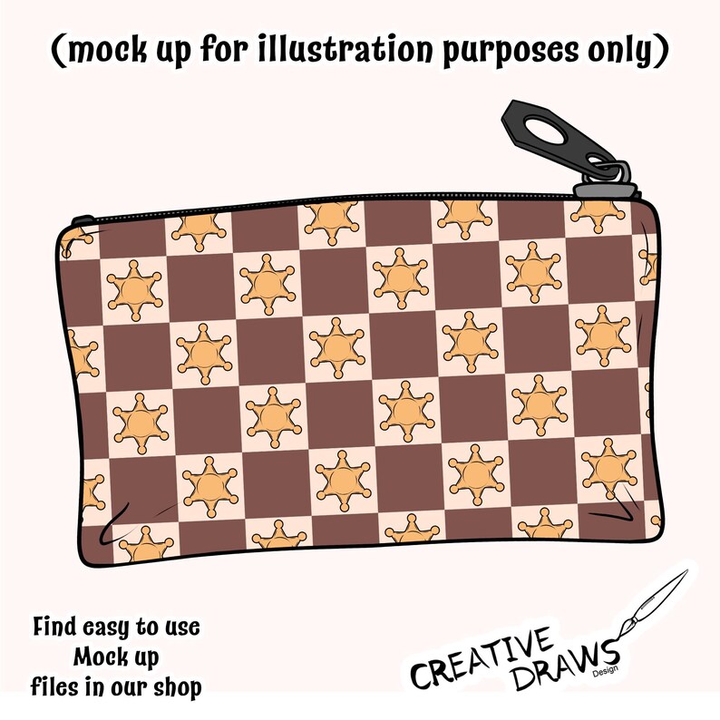 Sheriff Star Checker Seamless Pattern, Western Digital Repeat Pattern ...