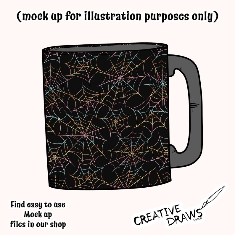 Pastel Rainbow Spiderweb Seamless Pattern, Halloween Repeat Digital ...