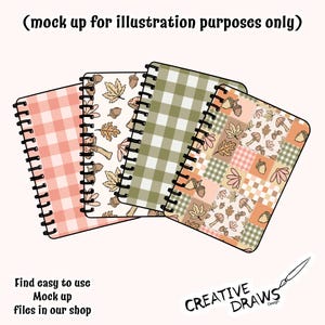 Fall Patchwork Seamless Pattern Pack, Floral Forest Repeat Digital Paper image 5