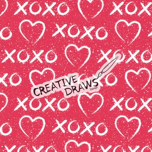 Valentine xoxo Seamless Pattern, modello di carta digitale ripetuto per uso personale e commerciale