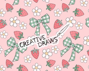 Naadloze aardbeistrikpatroon, naadloze digitale download van bestanden