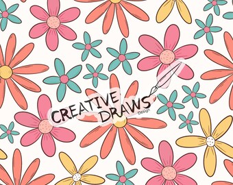 Frühlingsblumen Musterdesign, nahtlose Datei digitaler Download