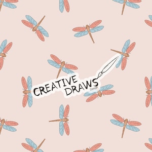 Dragonfly Seamless Pattern, Seamless File Digital Download