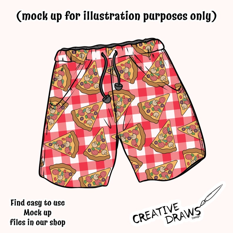 Pizza Checkers Pattern Pizza Slice Gingham Seamless Pattern, Digital Repeat Pattern for ...