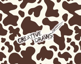 Brown Cow Print Seamless Pattern, Seamless File Digital Download
