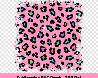 Parche de leopardo rosa PNG, archivo digital de sublimación desgastado