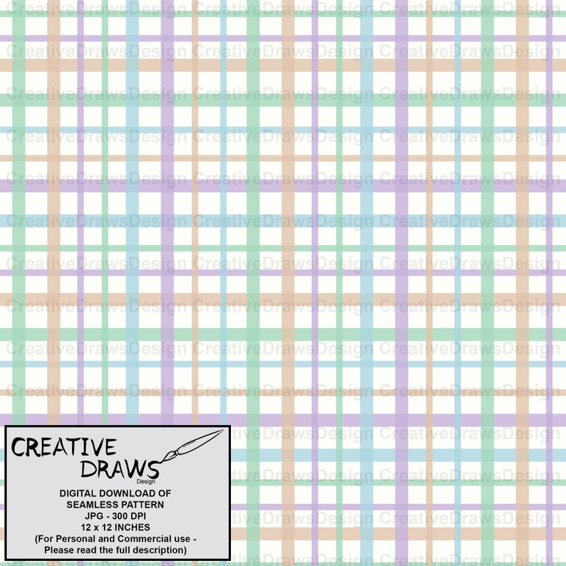 Rainbow Spring Time Gingham Seamless Pattern, Digital Repeat Pattern ...