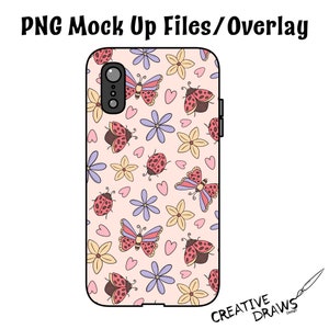 Mock-up telefoonhoes, digitale mock-up-overlay, png-bestand, digitaal