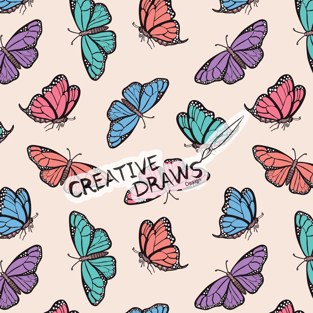 Butterfly Seamless Pattern, Digital Repeat Pattern for Personal and ...