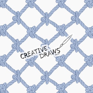 Nautical Rope Seamless Pattern, Beach Digital Repeat Pattern for Personal and Commercial use
